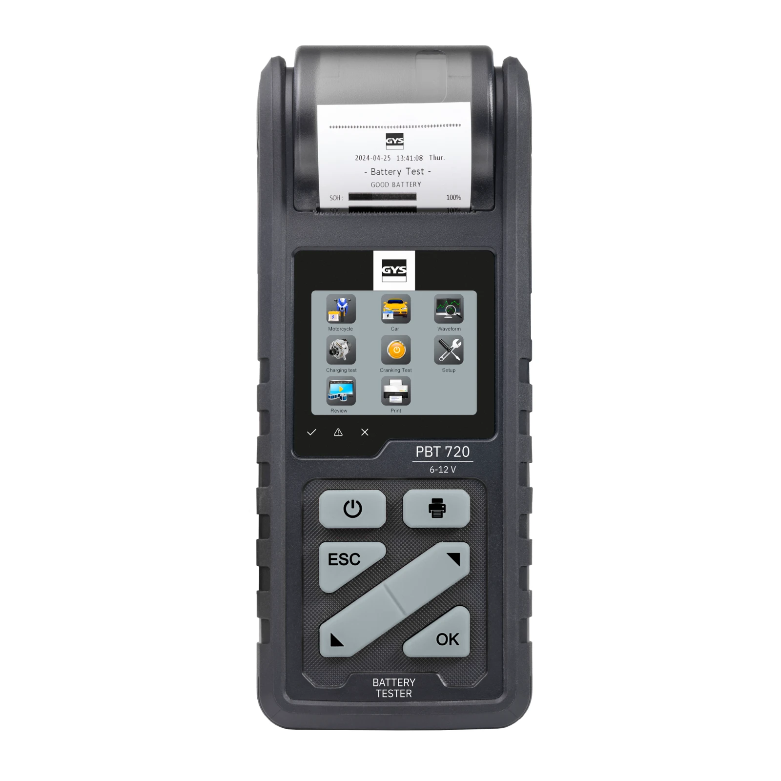 GYS Batterijtester PBT 720 met printer