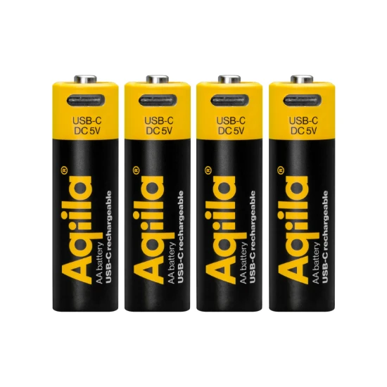Aqiila USB-C Oplaadbare AA-batterij 2000 mAh 1,5V (4 stuks)