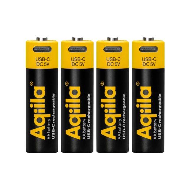 Aqiila USB-C Oplaadbare AA-batterij 2000 mAh 1,5V (4 stuks)