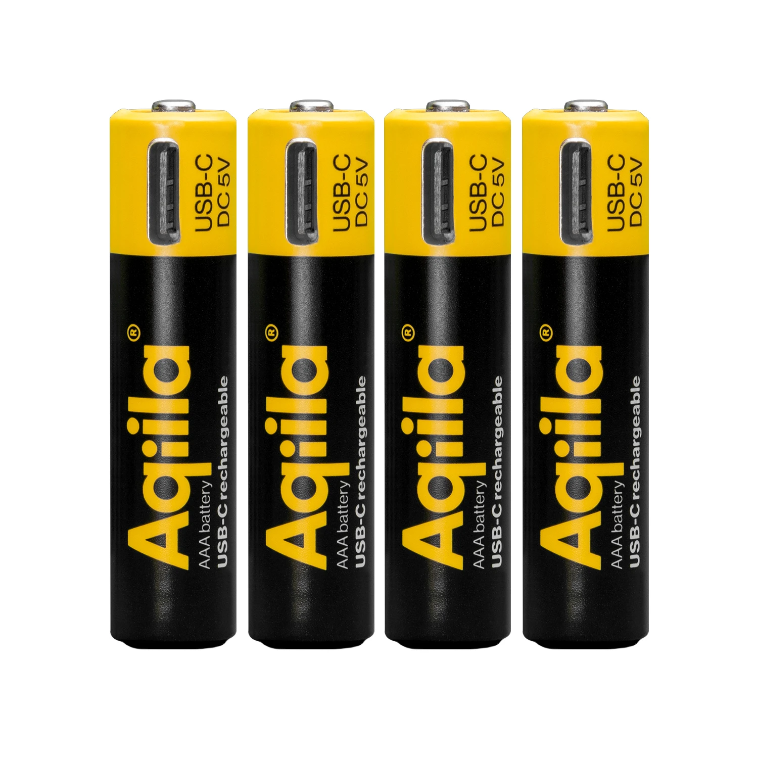 Aqiila USB-C Oplaadbare AAA-batterij 600 mAh 1,5V (4 stuks)