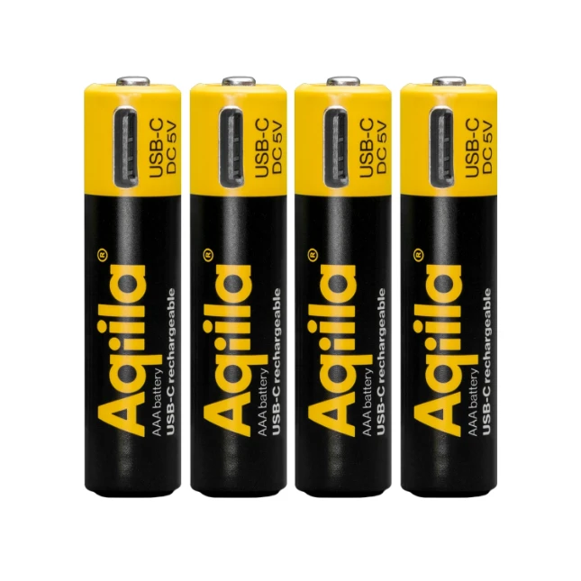 Aqiila USB-C Oplaadbare AAA-batterij 600 mAh 1,5V (4 stuks)