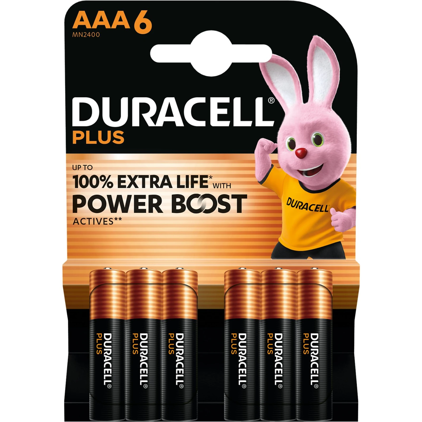Duracell Plus Alkaline AAA-batterijen Power Boost (6 stuks)