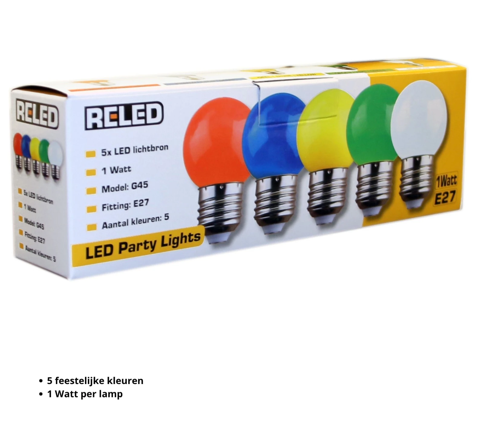 RELED Lampenset LED voor lichtsnoer - 5 verschillende kleuren