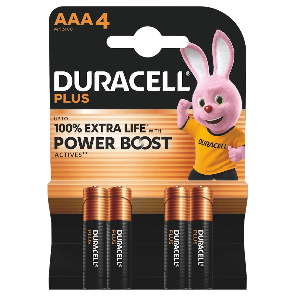 Duracell Plus Alkaline AAA-batterijen Power Boost (4 stuks)
