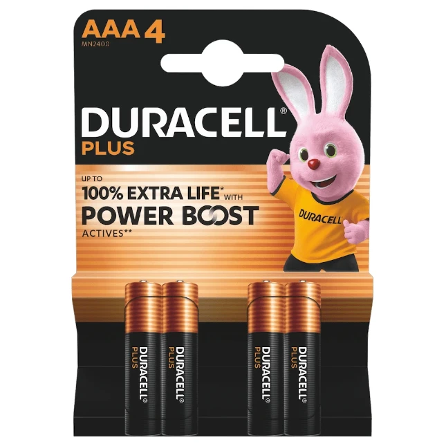 Duracell Plus Alkaline AAA-batterijen Power Boost (4 stuks)