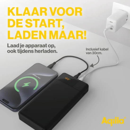Aqiila Powerbank Powerbird B20+ 65W 20000mAh zwart