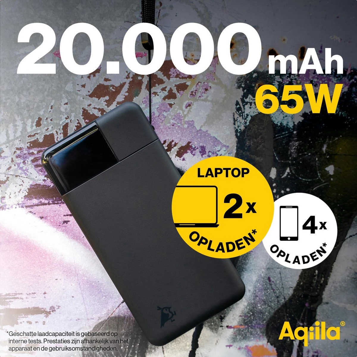 Aqiila Powerbank Powerbird B20+ 65W 20000mAh zwart