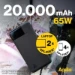 Aqiila Powerbank Powerbird B20+ 65W 20000mAh zwart