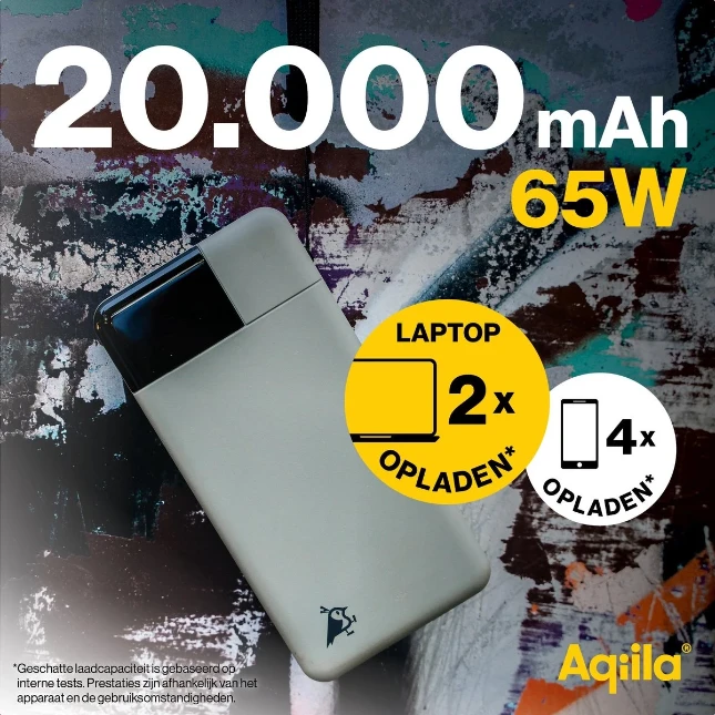 Aqiila Powerbank Powerbird B20+ 65W 20000mAh groen