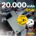 Aqiila Powerbank Powerbird B20+ 65W 20000mAh groen