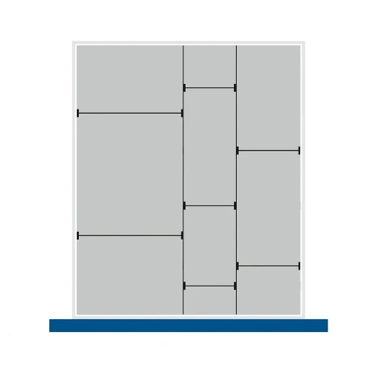 bott Cubio indelingsassortiment 9 compartimenten 650x750x150 mm