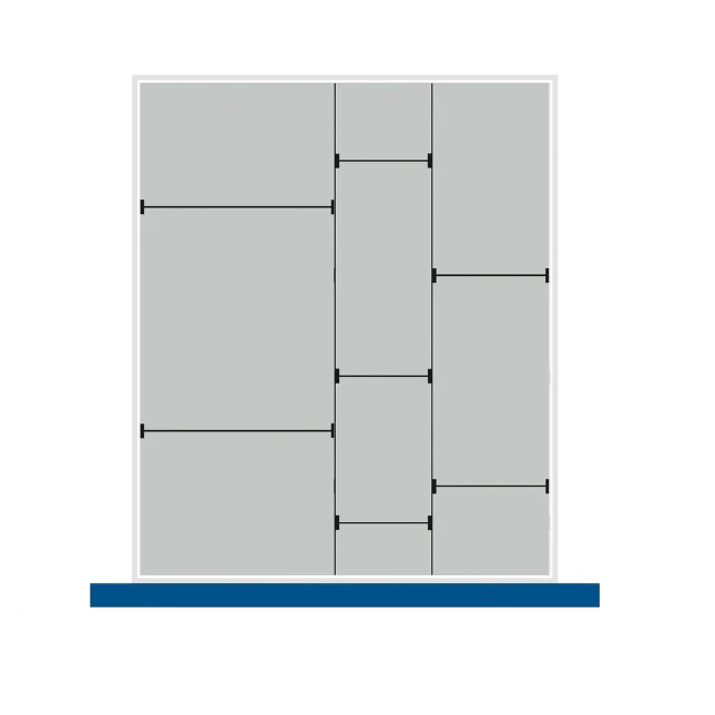 bott Cubio indelingsassortiment 9 compartimenten 650x750x150 mm