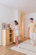 Astigarraga Dressoir van hout en natuurlijk raffia