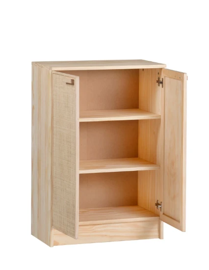 Astigarraga Dressoir van hout en natuurlijk raffia