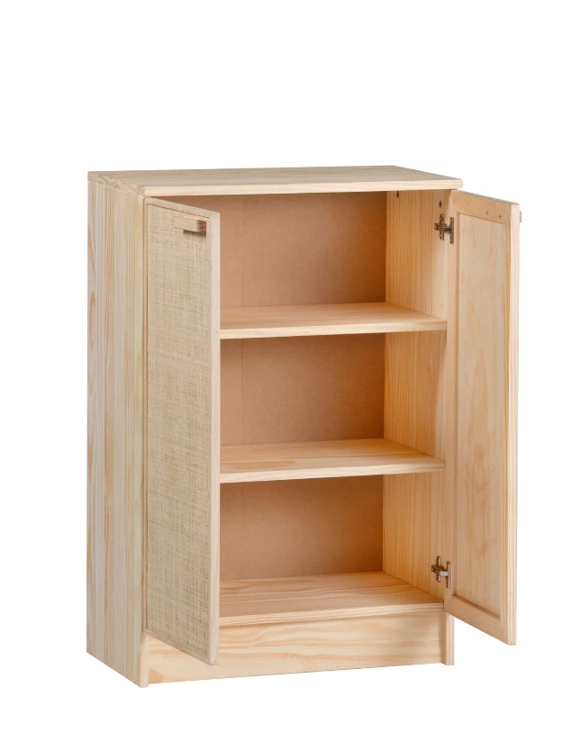 Astigarraga Dressoir van hout en natuurlijk raffia