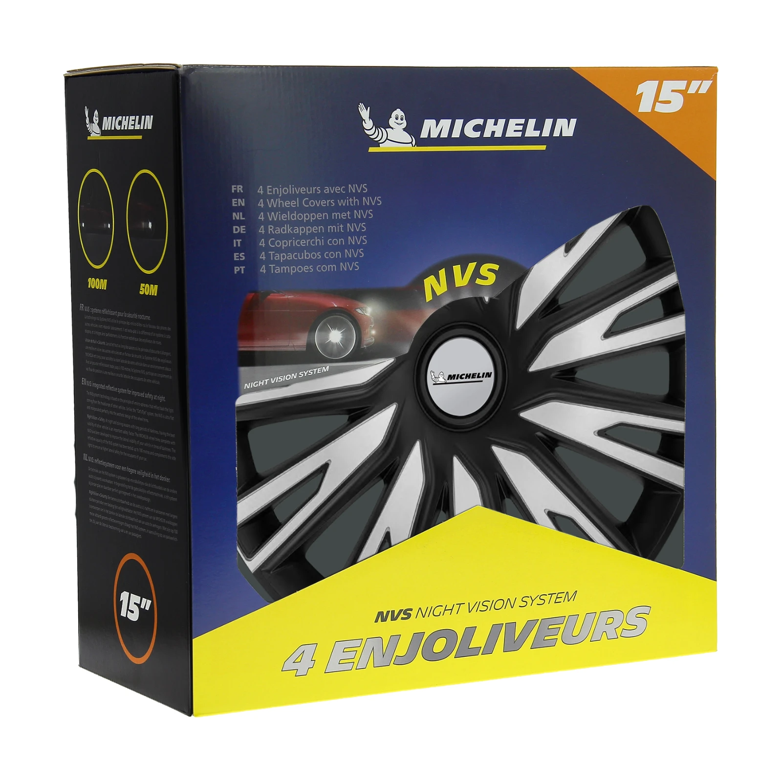 Michelin Wieldoppen 14 inch - zilv/zwa - 4 stuks