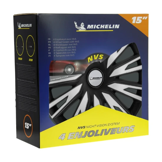 Michelin Wieldoppen 14 inch - zilv/zwa - 4 stuks