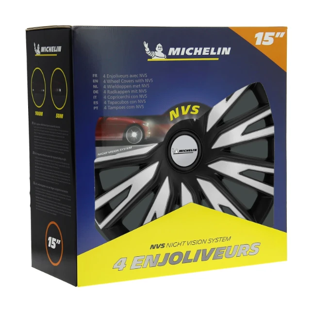 Michelin Wieldoppen 14 inch - zilv/zwa - 4 stuks
