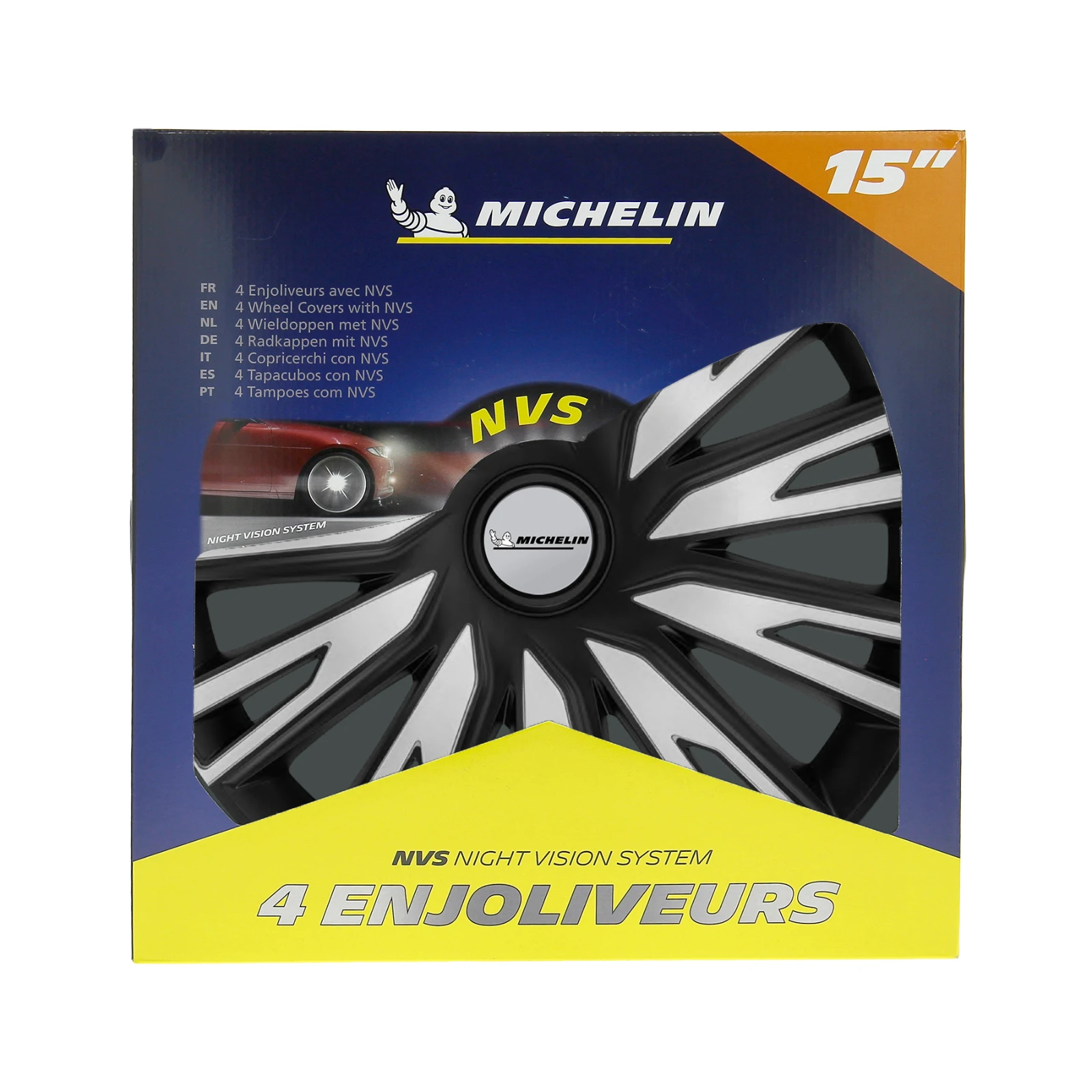 Michelin Wieldoppen 14 inch - zilv/zwa - 4 stuks