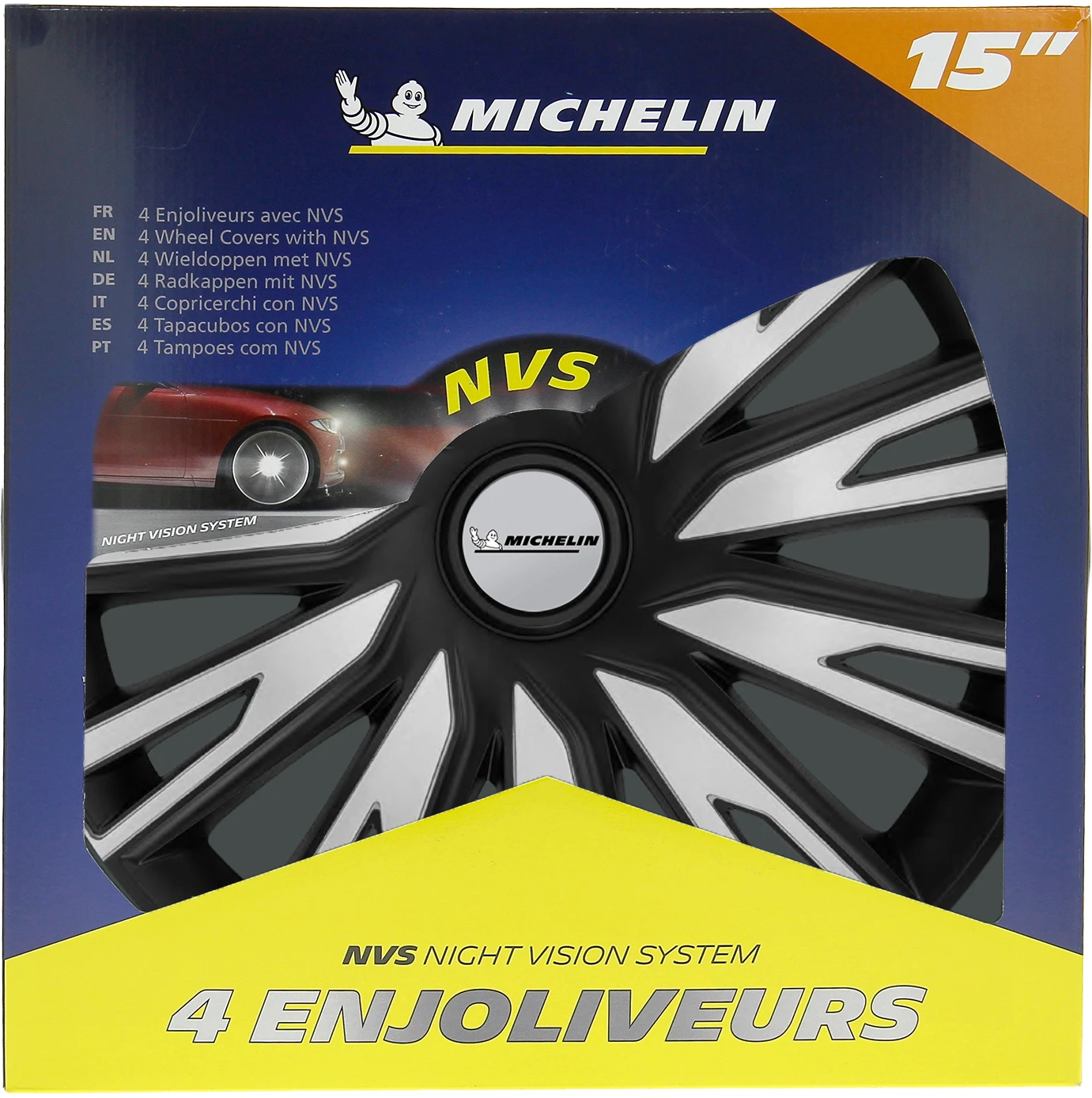 Michelin Wieldoppen 14 inch - zilv/zwa - 4 stuks