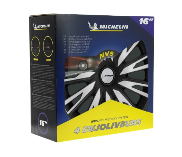 Michelin Wieldoppen 15 inch - zilv/zwa - 4 stuks