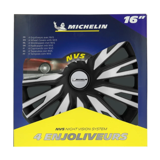 Michelin Wieldoppen 15 inch - zilv/zwa - 4 stuks