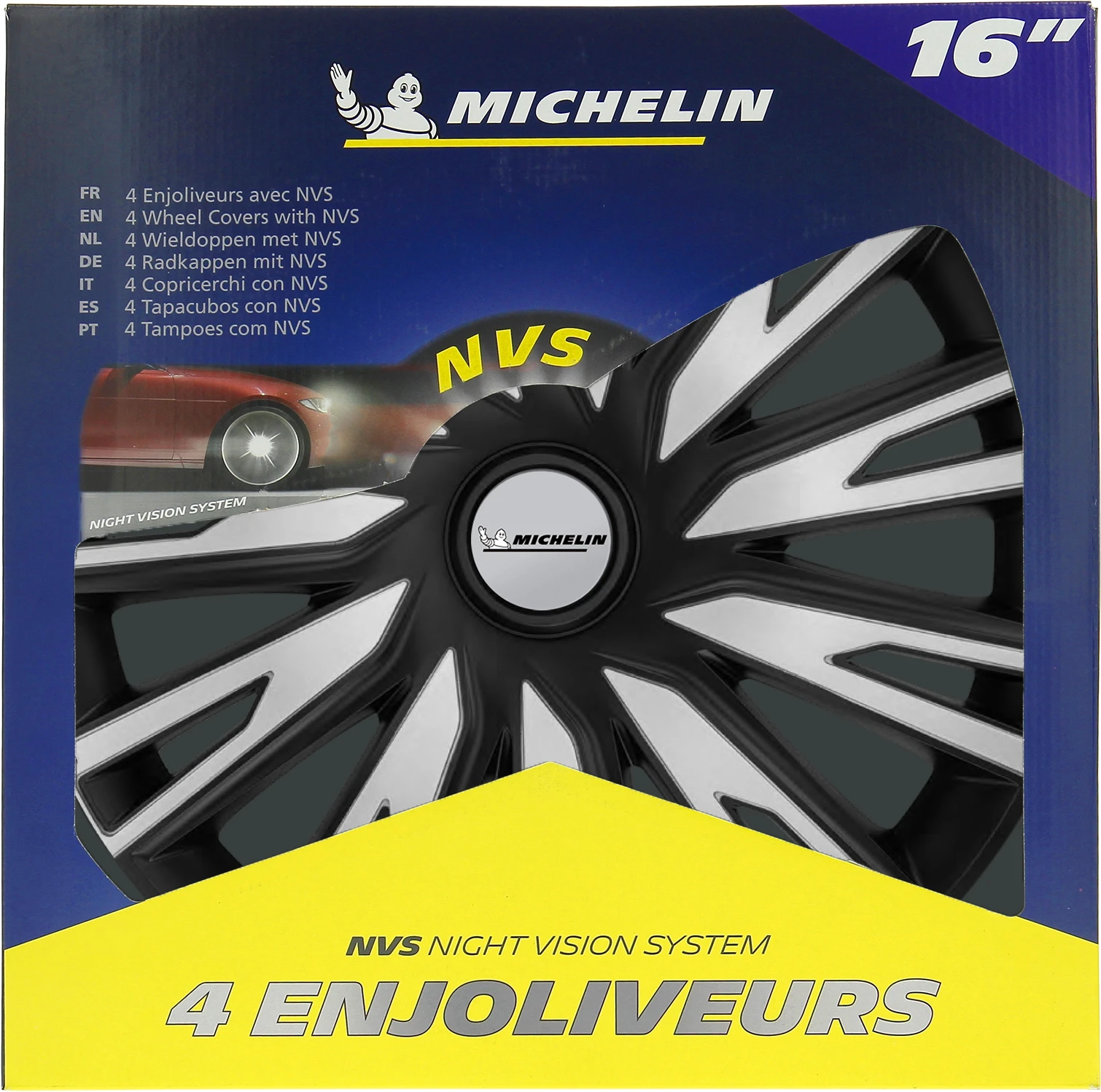 Michelin Wieldoppen 15 inch - zilv/zwa - 4 stuks