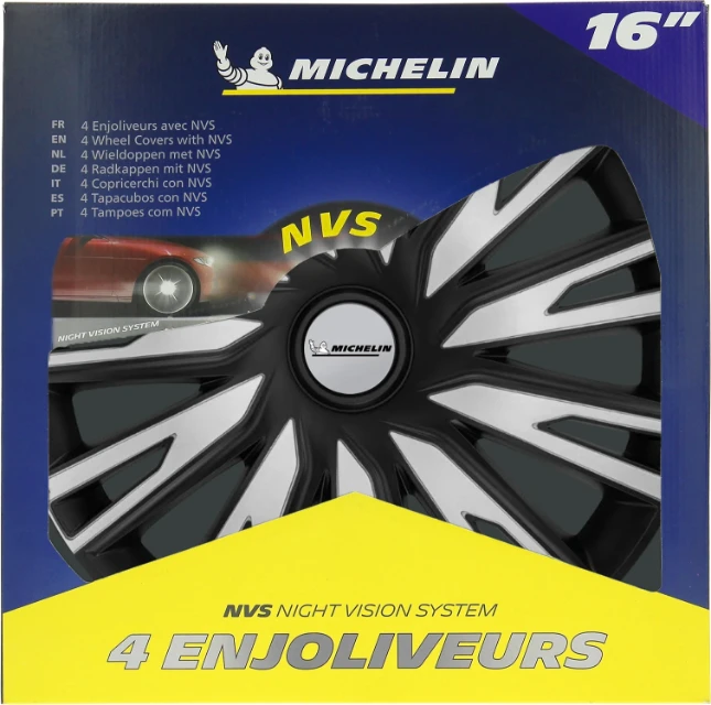 Michelin Wieldoppen 15 inch - zilv/zwa - 4 stuks