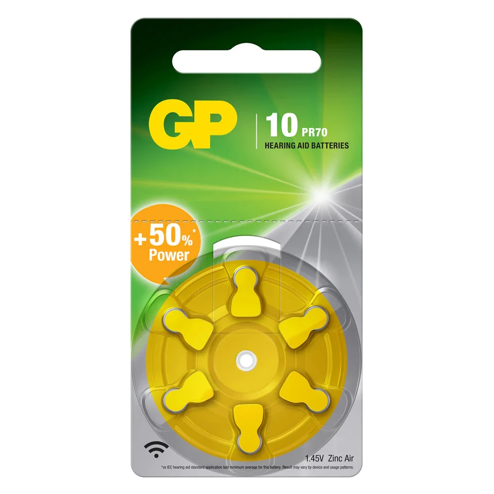 GP ZA10 Hoortoestelbatterij Zinc Air (6 stuks)