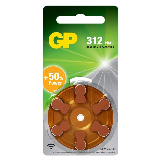 GP ZA312 Hoortoestelbatterij Zinc Air (6 stuks)