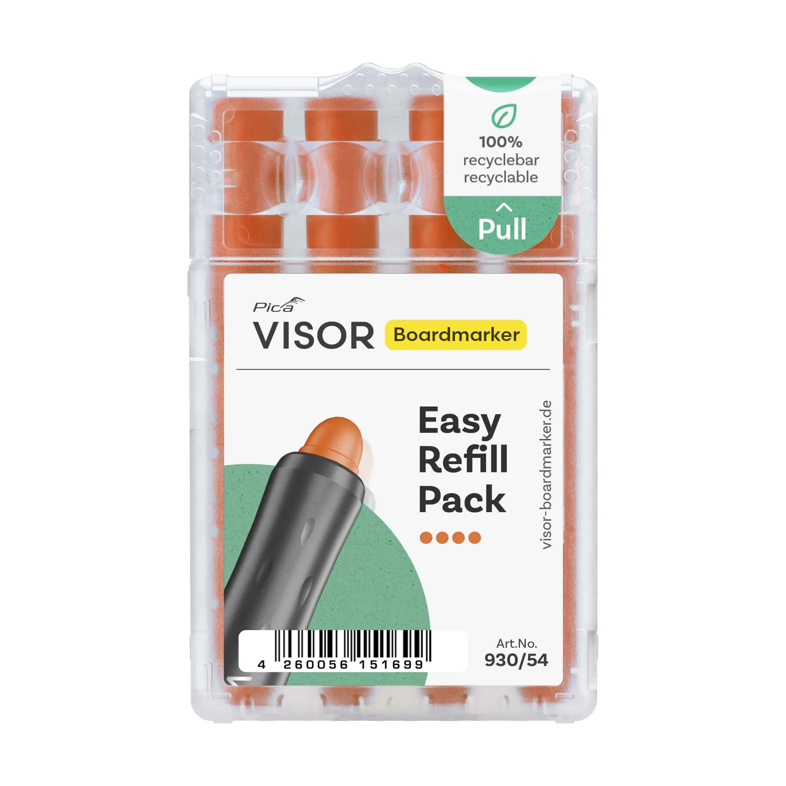 Pica VISOR Boardmarker Navulling oranje (4 stuks)