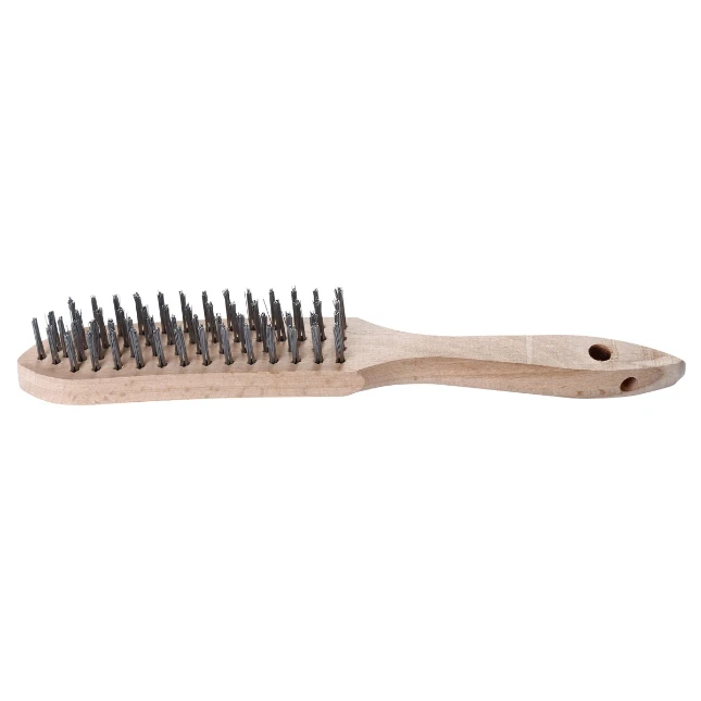 Brosse metallique a main, 4 rangees