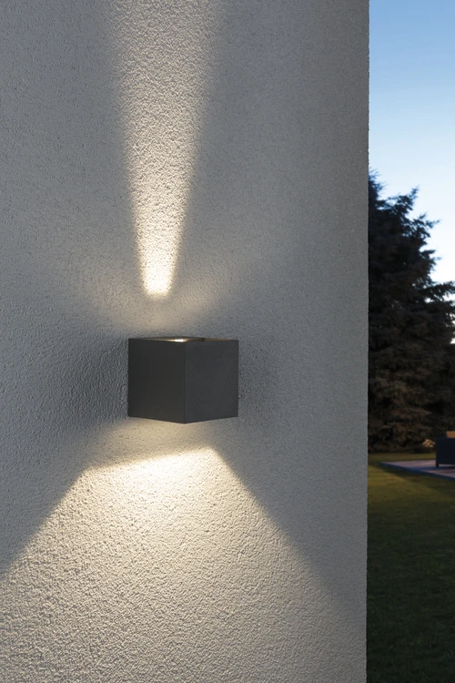 Paulmann Outdoor LED-wandlamp Cybo 80x80mm IP65 3,5W grijs