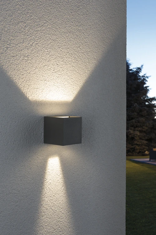 Paulmann Outdoor LED-wandlamp Cybo 80x80mm IP65 3,5W grijs