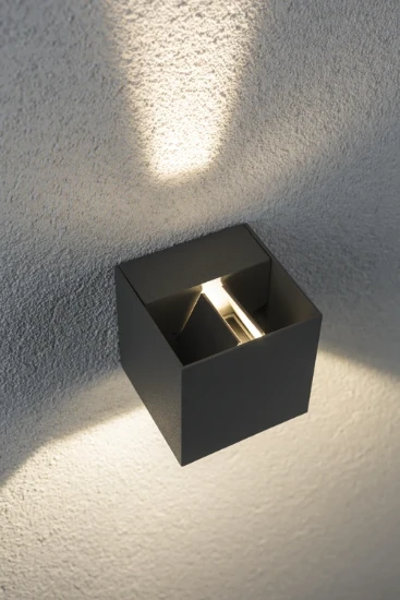 Paulmann Outdoor LED-wandlamp Cybo 80x80mm IP65 3,5W grijs
