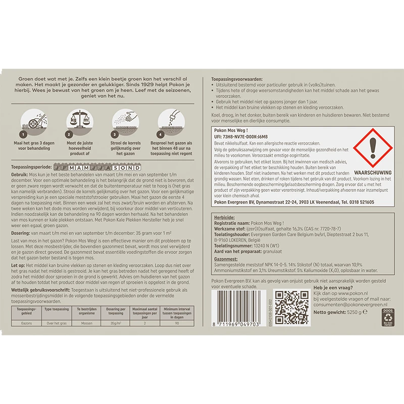 Pokon Mos Weg! 150 m² 5250 gram (2-in-1)
