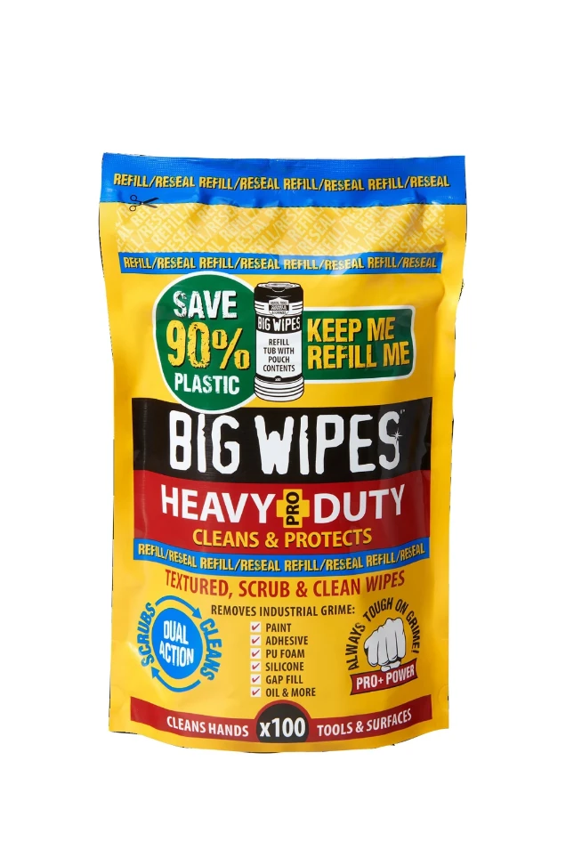 Big Wipes Heavy-Duty PRO+ doekjes, navulverpakking van 100 stuks
