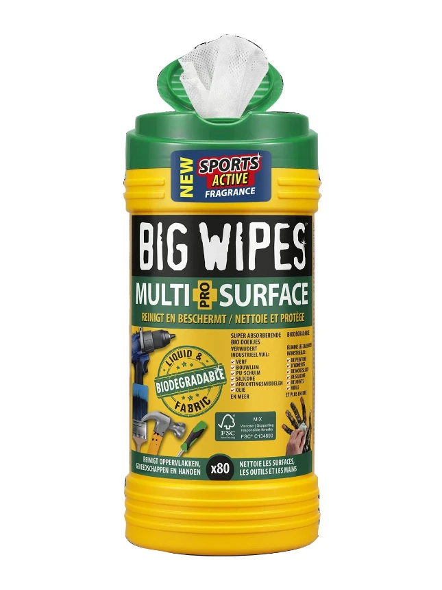 Big Wipes - Multi-Surface - Tube met 80 Multi-Surface-doekjes