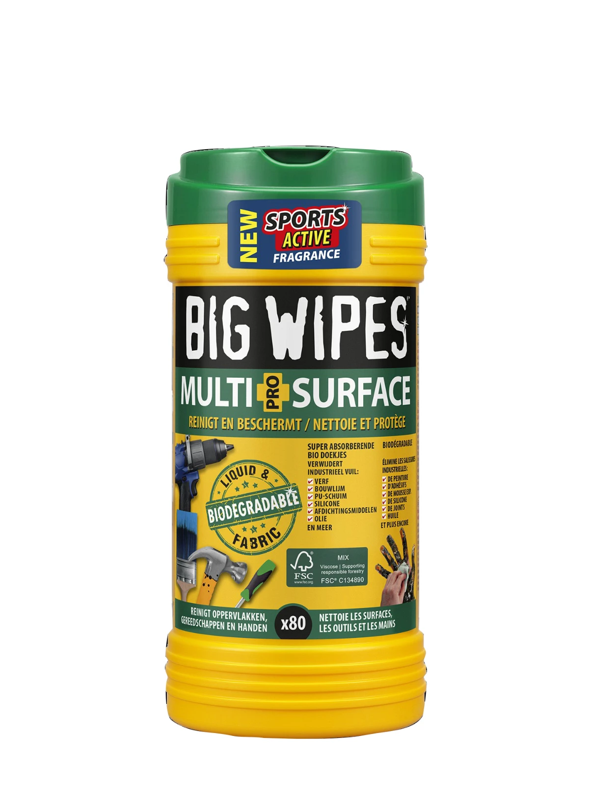 Big Wipes - Multi-Surface - Tube met 80 Multi-Surface-doekjes