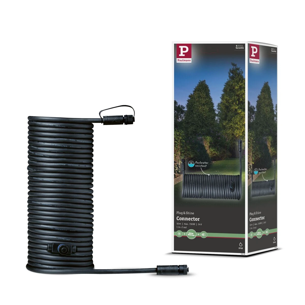 Paulmann Outd kabel - IP68 - 10m - 1 in-2 out - 2x1,5mm2