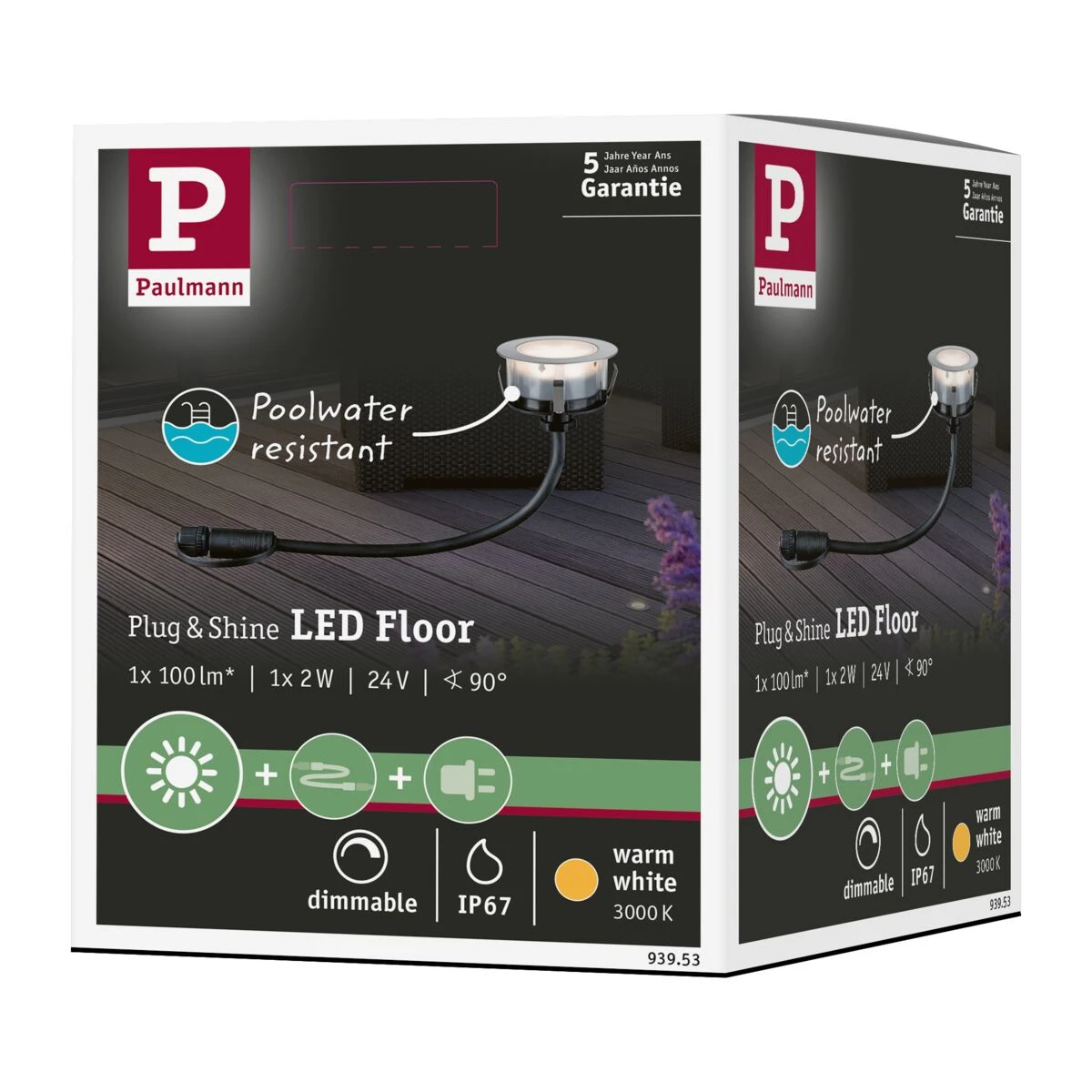 Paulmann Outd P & S grond EBL IP65 3000K 1W 70mm