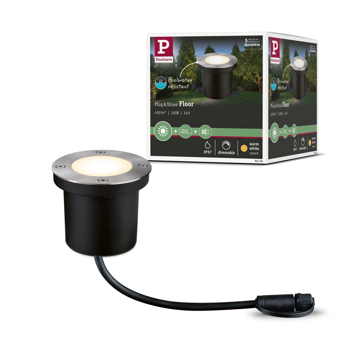 Paulmann P&S floor IP65 3000K 24V 4W 300lm rond
