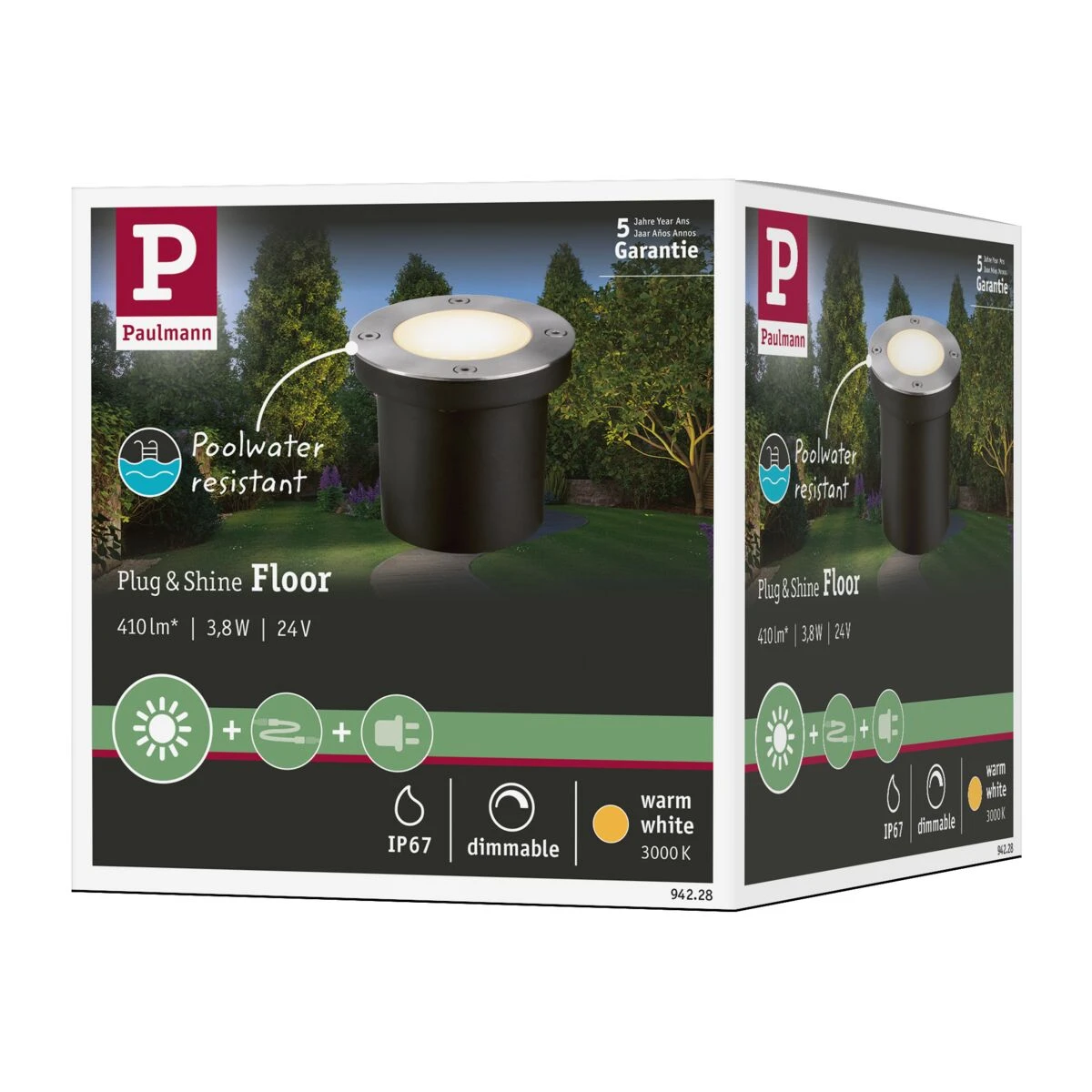 Paulmann P&S floor IP65 3000K 24V 4W 300lm rond