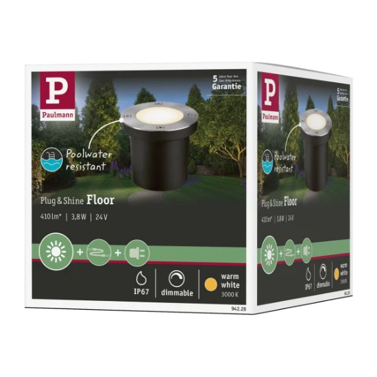 Paulmann P&S floor IP65 3000K 24V 4W 300lm rond