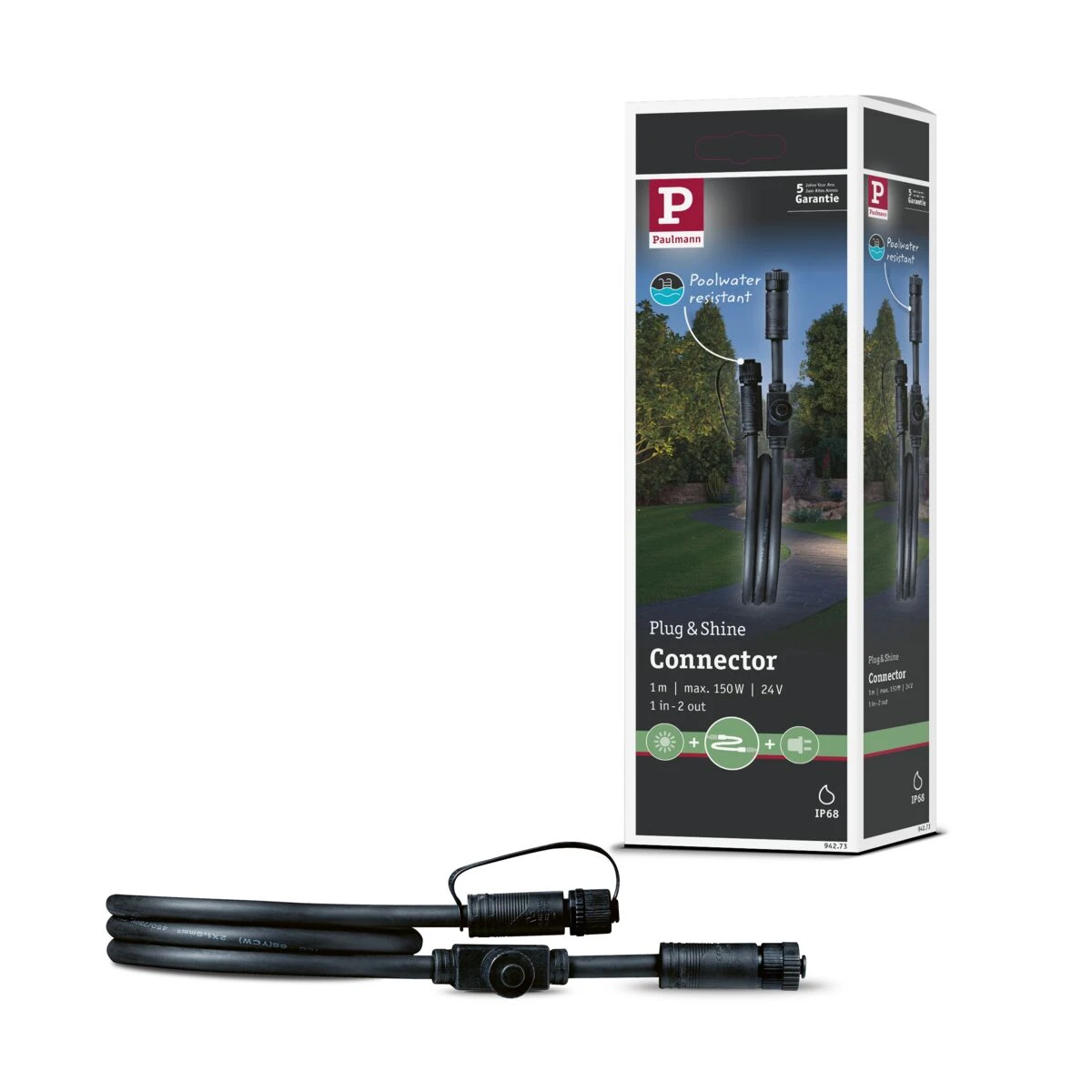 Paulman Plug & Shine kabel 1 in - 2 uit - 1 meter