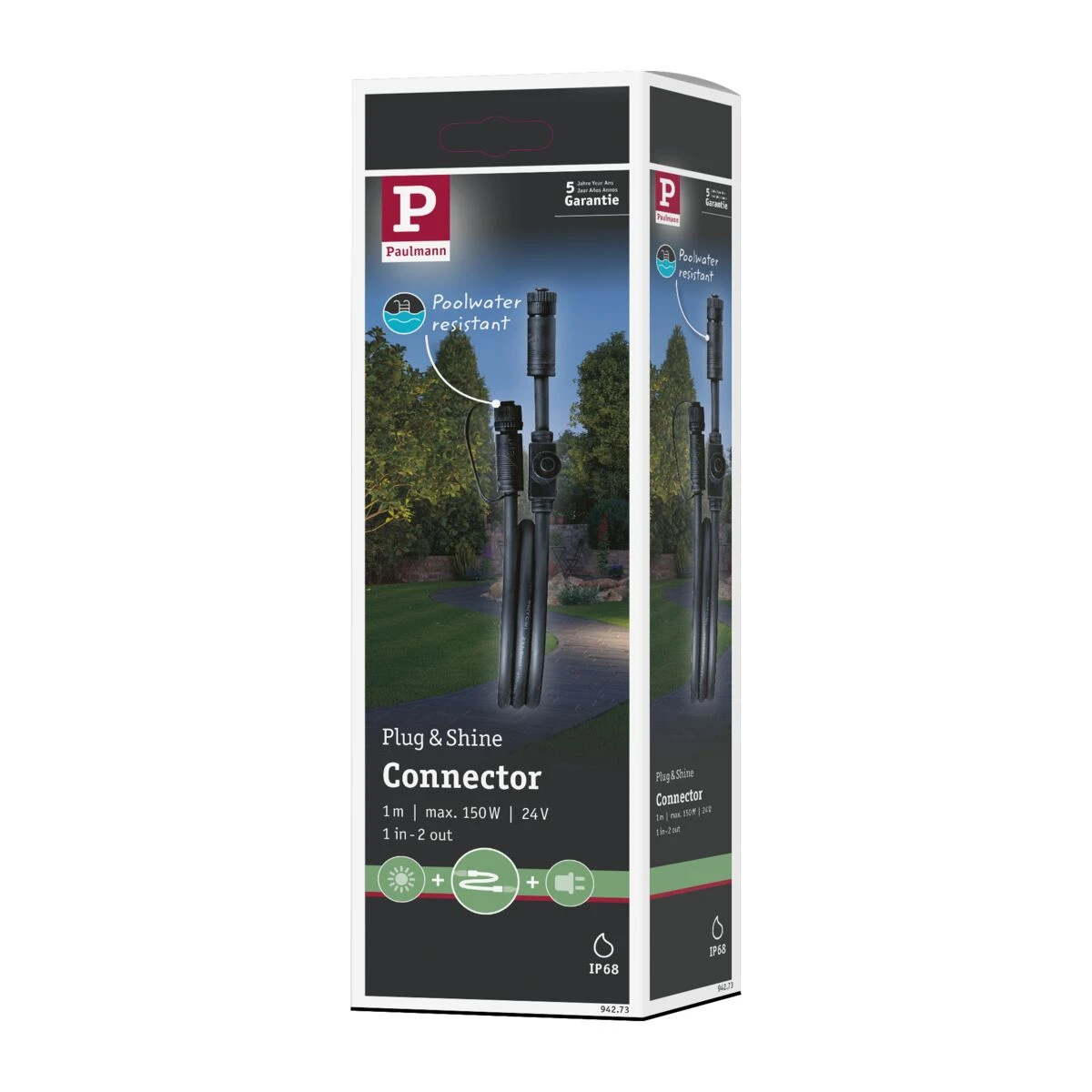 Paulman Plug & Shine kabel 1 in - 2 uit - 1 meter