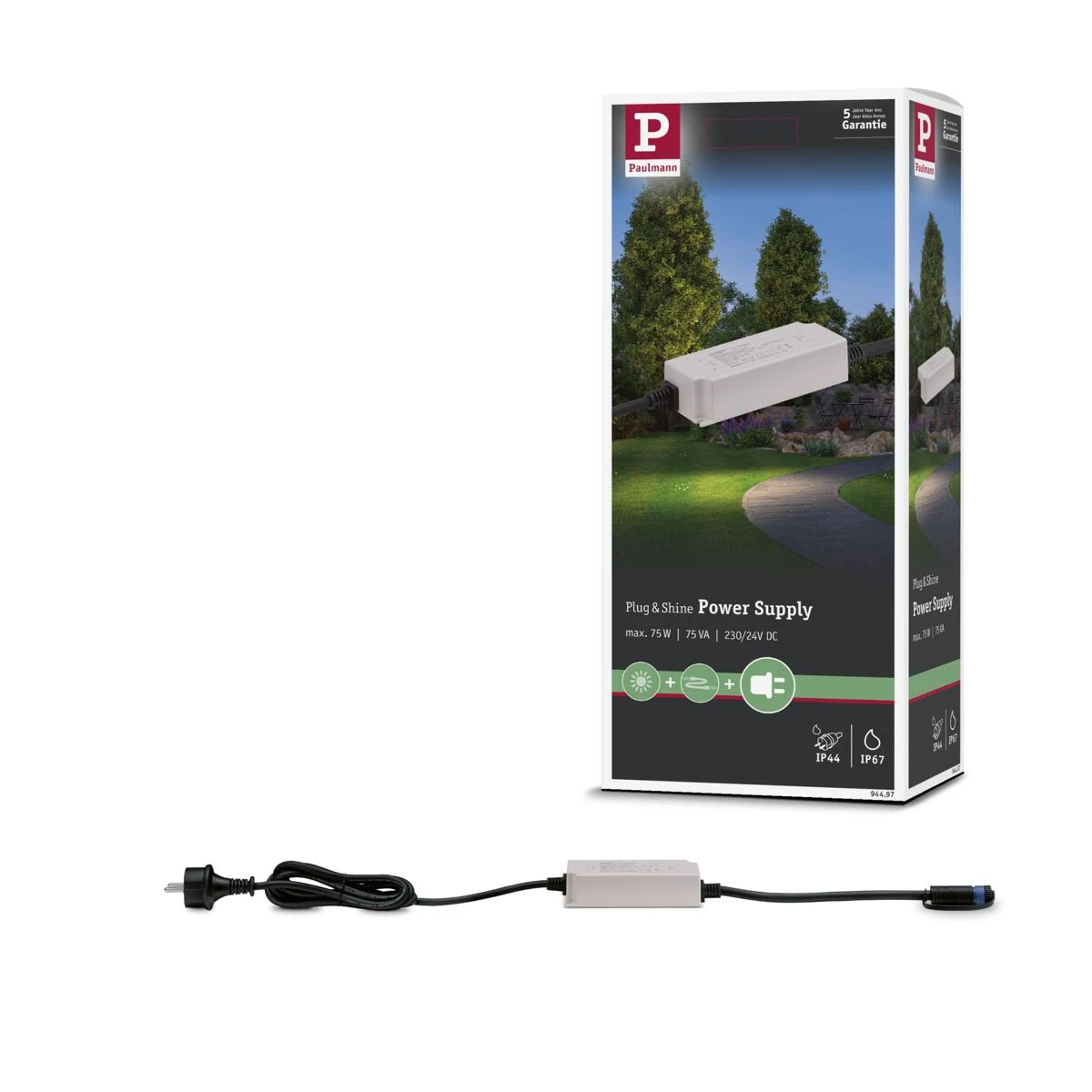 Paulman Plug & Shine Voeding - 230/24 V - 75 VA - Grijs