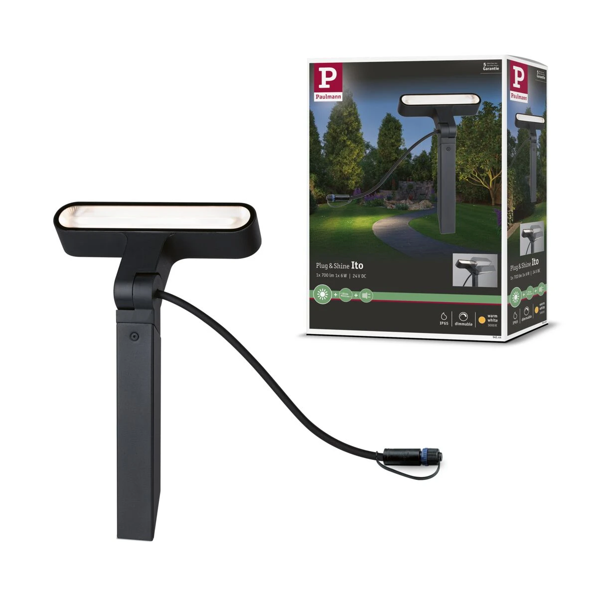 Paulman Plug & Shine LED tuinspot Ito - 3000K - Antraciet