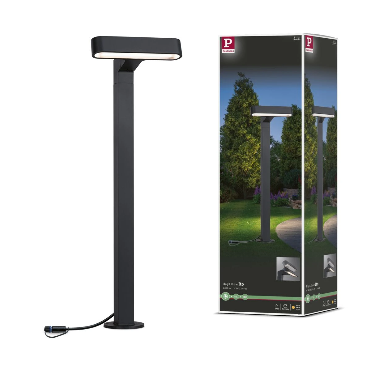 Paulman Plug & Shine Spot Ito horizontaal - 3000K - Antraciet