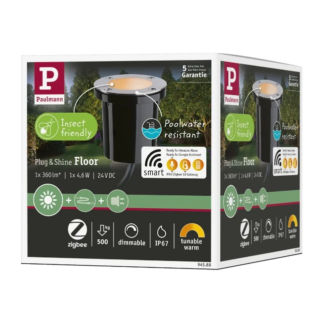 Paulman Plug & Shine Floor Smart Spot - IP67 - Zwart